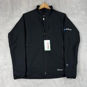 NWT Marmot Tempo Softshell Jacket Black Womens M Windproof Outdoor Embroidered